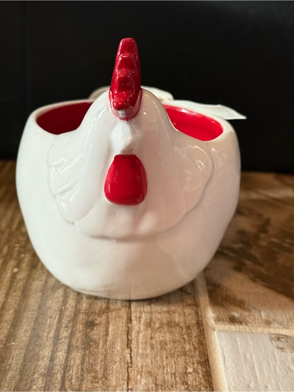 Rae Dunn White and Red 'Rise and Shine' Chicken Mug - Picture 3 of 7